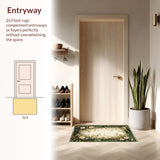 Ultra Soft Area Rug, Non Slip, Stain Resistant, Washable Area Rugs for Living Room, Bedroom, Sophisticated Nature-Inspired Geometric Style(White)