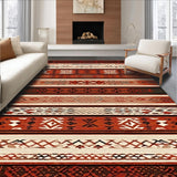 Sophisticated Trellis Design in Rust Tones(Red)