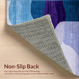 Ultra Soft Area Rug, Non Slip, Stain Resistant, Washable Area Rugs for Living Room, Bedroom, Contemporary Color Fusion Design(Purple)