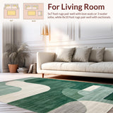 Ultra Soft Area Rug, Non Slip, Stain Resistant, Washable Area Rugs for Living Room, Bedroom, Sleek Contemporary Geometric Shapes(Gray)