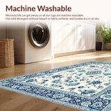 Elegant Ivory Blue Botanical Motif(Beige)