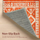 Ultra Soft Area Rug, Non Slip, Stain Resistant, Washable Area Rugs for Living Room, Bedroom, Chic Earthy Toned Swirl Aesthetics(Orange)