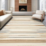 Ultra Soft Area Rug, Non Slip, Stain Resistant, Washable Area Rugs for Living Room, Bedroom, Rustic Scalloped Natural Fiber(Beige)