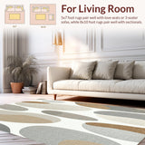 Ultra Soft Area Rug, Non Slip, Stain Resistant, Washable Area Rugs for Living Room, Bedroom, Natural Stone Inspired Boho Runner Zen Neutral Elegance(Beige)