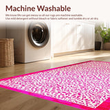 Ultra Soft Area Rug, Non Slip, Stain Resistant, Washable Area Rugs for Living Room, Bedroom, Vibrant Abstract Animal Motif(Pink)