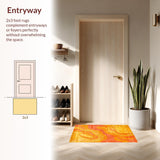 Ultra Soft Area Rug, Non Slip, Stain Resistant, Washable Area Rugs for Living Room, Bedroom, Whimsical Shaggy Orange Yellow Fusion(Yellow)