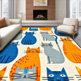 Ultra Soft Area Rug, Non Slip, Stain Resistant, Washable Area Rugs for Living Room, Bedroom, Adorable Animal Friends Design(Blue)