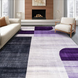 Ultra Soft Area Rug, Non Slip, Stain Resistant, Washable Area Rugs for Living Room, Bedroom, Elegant Geometric Grey and White(Purple)