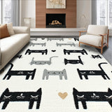 Ultra Soft Area Rug, Non Slip, Stain Resistant, Washable Area Rugs for Living Room, Bedroom, Playful Animal-Themed Aesthetic(White)