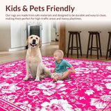 Ultra Soft Area Rug, Non Slip, Stain Resistant, Washable Area Rugs for Living Room, Bedroom, Vibrant Hot Pink Abstract Design(Pink)