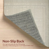 Ultra Soft Area Rug, Non Slip, Stain Resistant, Washable Area Rugs for Living Room, Bedroom, Sophisticated Cream Herringbone Style(Beige)