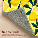 Ultra Soft Area Rug, Non Slip, Stain Resistant, Washable Area Rugs for Living Room, Bedroom, Radiant Lemon Patterned Elegance(Yellow)