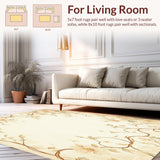 Ultra Soft Area Rug, Non Slip, Stain Resistant, Washable Area Rugs for Living Room, Bedroom, Beige Floral Entry Ultra Indoor Small(Beige)