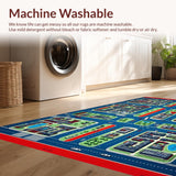Ultra Soft Area Rug, Non Slip, Stain Resistant, Washable Area Rugs for Living Room, Bedroom, Multicolor Urban Adventure Mat(Gray)