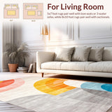 Ultra Soft Area Rug, Non Slip, Stain Resistant, Washable Area Rugs for Living Room, Bedroom, Chic Geometric Patterned Runner(Orange)