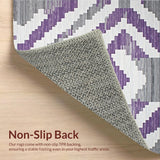 Ultra Soft Area Rug, Non Slip, Stain Resistant, Washable Area Rugs for Living Room, Bedroom, Delicate Soft Tones with Shapes(Purple)