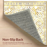 Ultra Soft Area Rug, Non Slip, Stain Resistant, Washable Area Rugs for Living Room, Bedroom, Soft Plush Geometric Elegance(Gold)