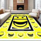 Ultra Soft Area Rug, Non Slip, Stain Resistant, Washable Area Rugs for Living Room, Bedroom, Modern Psychedelic Round Shape(Yellow)