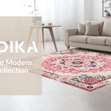 Ultra Soft Area Rug, Non Slip, Stain Resistant, Washable Area Rugs for Living Room, Bedroom, Elegant Soft Pastel Blossoms(Beige)