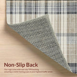 Ultra Soft Area Rug, Non Slip, Stain Resistant, Washable Area Rugs for Living Room, Bedroom, Chic Neutral Plaid Elegance(Beige)