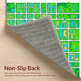 Ultra Soft Area Rug, Non Slip, Stain Resistant, Washable Area Rugs for Living Room, Bedroom, Interactive Green City Map Playroom Carpet(Green)