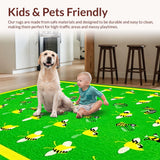Ultra Soft Area Rug, Non Slip, Stain Resistant, Washable Area Rugs for Living Room, Bedroom, Bold Eclectic Wildlife Pattern(Green)