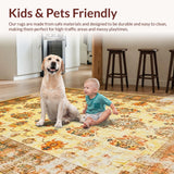 Ultra Soft Area Rug, Non Slip, Stain Resistant, Washable Area Rugs for Living Room, Bedroom, Chic Vintage Tiled Arrangement(Yellow)