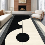 Ultra Soft Area Rug, Non Slip, Stain Resistant, Washable Area Rugs for Living Room, Bedroom, Chic Dual-Tone Shaggy Design(Black)