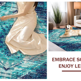 Ultra Soft Area Rug, Non Slip, Stain Resistant, Washable Area Rugs for Living Room, Bedroom, Blue Ombre, Geometric Printed Rug(Blue)