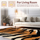 Ultra Soft Area Rug, Non Slip, Stain Resistant, Washable Area Rugs for Living Room, Bedroom, Non-Slip Tiger Skin Playroom Area Carpet(Brown)