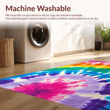 Ultra Soft Area Rug, Non Slip, Stain Resistant, Washable Area Rugs for Living Room, Bedroom, Pastel Tie Dye Girls Bedroom Fluffy Area Rug(Pink)