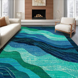 Ultra Soft Area Rug, Non Slip, Stain Resistant, Washable Area Rugs for Living Room, Bedroom, Artistic Octopus Tentacle Patterned Rug for Unique Indoor Spaces(Blue)