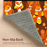 Ultra Soft Area Rug, Non Slip, Stain Resistant, Washable Area Rugs for Living Room, Bedroom, Cheerful Modern Aquatic Illustration(Orange)