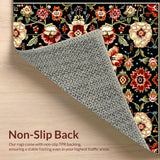 Delightful Low Pile Blooming Design(Black)