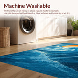 Ultra Soft Area Rug, Non Slip, Stain Resistant, Washable Area Rugs for Living Room, Bedroom, Tropical Bath Mat Surf Board Bathroom Rug Swimmer Coastal Decor(Blue)