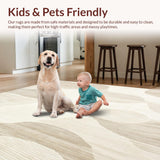 Ultra Soft Area Rug, Non Slip, Stain Resistant, Washable Area Rugs for Living Room, Bedroom, Serene Beige Abstract Area Modern Artistry for Home Decor(Beige)