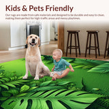 Ultra Soft Area Rug, Non Slip, Stain Resistant, Washable Area Rugs for Living Room, Bedroom, Non-Slip Quick Dry Botanical Bath Mat(Green)