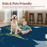 Ultra Soft Area Rug, Non Slip, Stain Resistant, Washable Area Rugs for Living Room, Bedroom, Vibrant Space-Inspired Circular Artwork(Blue)