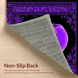 Ultra Soft Area Rug, Non Slip, Stain Resistant, Washable Area Rugs for Living Room, Bedroom, Eerie Black and White Contrast(Purple)