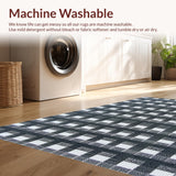 Ultra Soft Area Rug, Non Slip, Stain Resistant, Washable Area Rugs for Living Room, Bedroom, Geometric Checkered Entryway Stain-Resistant Carpet(Gray)