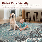 Ultra Soft Area Rug, Non Slip, Stain Resistant, Washable Area Rugs for Living Room, Bedroom, Dual-Colored Transitional Bedroom Stain-Resistant Carpet(Gray)
