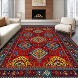 Ultra Soft Area Rug, Non Slip, Stain Resistant, Washable Area Rugs for Living Room, Bedroom, Elegant Multi-Tonal Woven Design(Red)