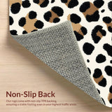 Ultra Soft Area Rug, Non Slip, Stain Resistant, Washable Area Rugs for Living Room, Bedroom, Black Ivory Animal Print Hallway Runner Rug(Beige)