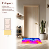 Ultra Soft Area Rug, Non Slip, Stain Resistant, Washable Area Rugs for Living Room, Bedroom, Colorful Fluffy Modern Artistry(Pink)