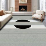 Ultra Soft Area Rug, Non Slip, Stain Resistant, Washable Area Rugs for Living Room, Bedroom, Modern Geometric Striped Area Rug Black & White Design(Gray)