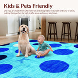 Ultra Soft Area Rug, Non Slip, Stain Resistant, Washable Area Rugs for Living Room, Bedroom, Charming Educational Blue Rug(Blue)