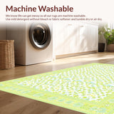 Ultra Soft Area Rug, Non Slip, Stain Resistant, Washable Area Rugs for Living Room, Bedroom, Subtle Earthy Floral Textured Arrangement(White)