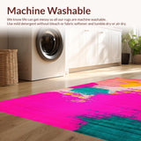 Ultra Soft Area Rug, Non Slip, Stain Resistant, Washable Area Rugs for Living Room, Bedroom, Radiant Contemporary Gradient Patterns(Pink)