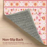 Ultra Soft Area Rug, Non Slip, Stain Resistant, Washable Area Rugs for Living Room, Bedroom, Charming Daisy Floral Delight(Pink)