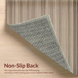 Ultra Soft Area Rug, Non Slip, Stain Resistant, Washable Area Rugs for Living Room, Bedroom, Stylish Woven Rustic Aesthetic(Beige)